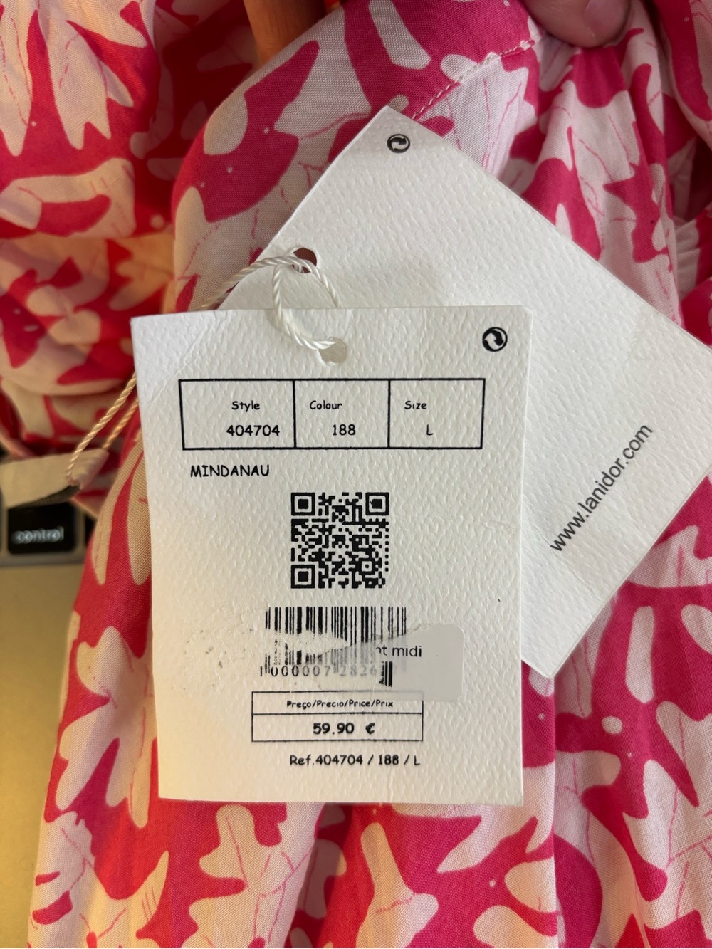 Lanidor Pink & White Floral Midi Dress Size Large New With Tags Resort Dress - Picture 9 of 10